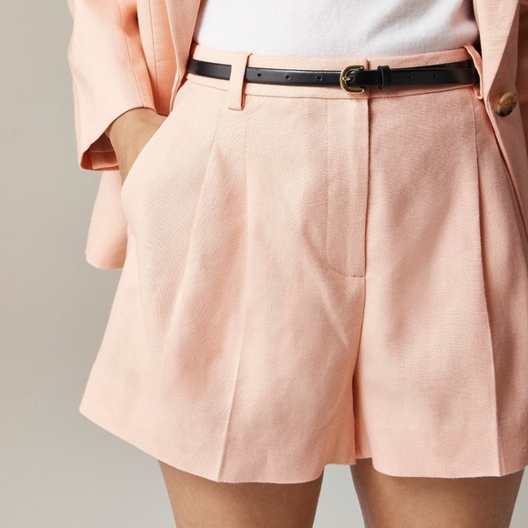 NWT!! J. CREW Lucia Short Stretch Linen Blend Ballet Slipper Pink Shorts Size 4 - Picture 7 of 16